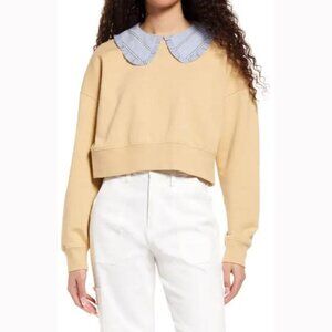 BP. Peter Pan Collar Sweatshirt "Tan Croissant"